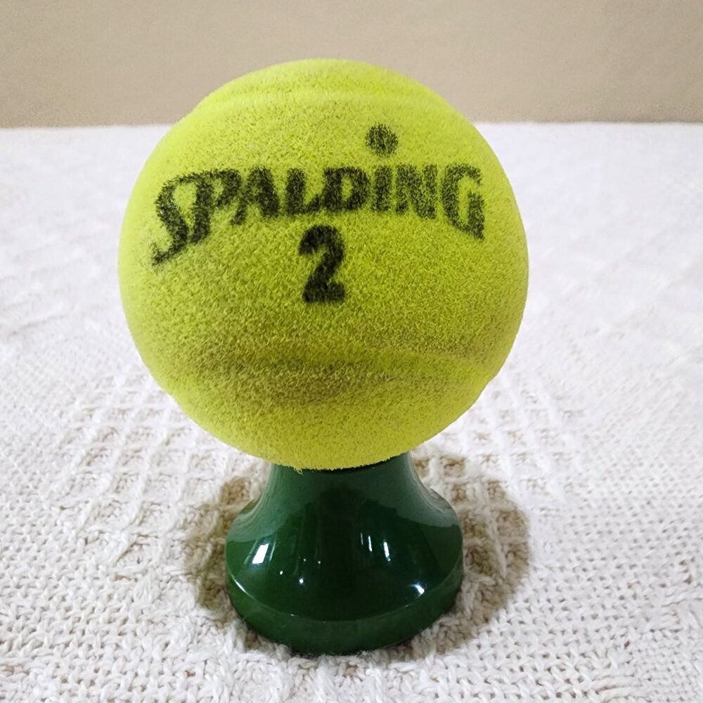 Vintage Avon MIXED DOUBLES SPALDING TENNIS BALL Fuzzy EMPTY Glass Bottle Decor